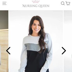 NURSING QUEEN Colorblock Sweatshirt in Black, Gray, and White
